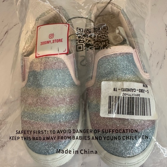 JOSINY Girl’s Rainbow Size 8 Slipn On Shoes Brand New - Picture 3 of 4